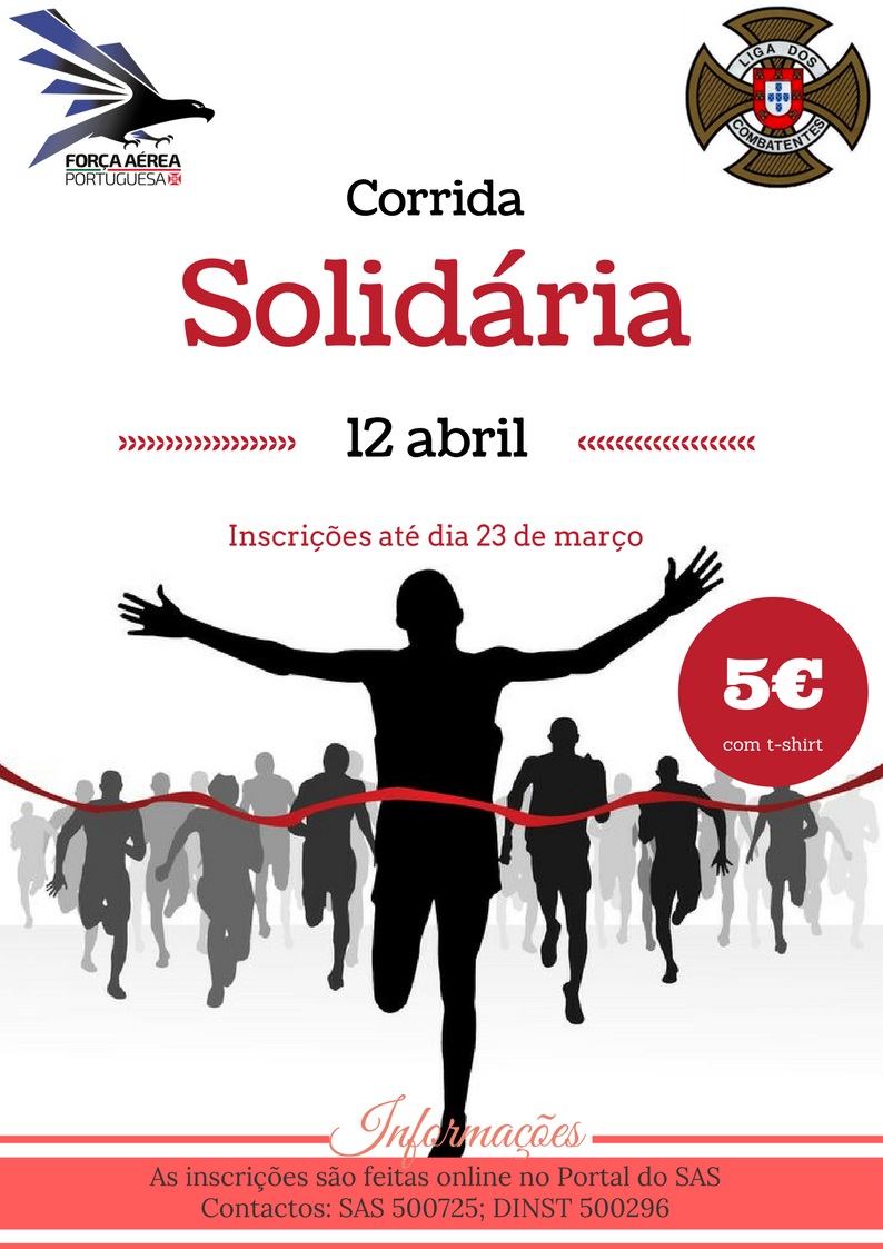 Corrida Solidária no dia 12 de abril Corrida Solidária no dia 12 de abril