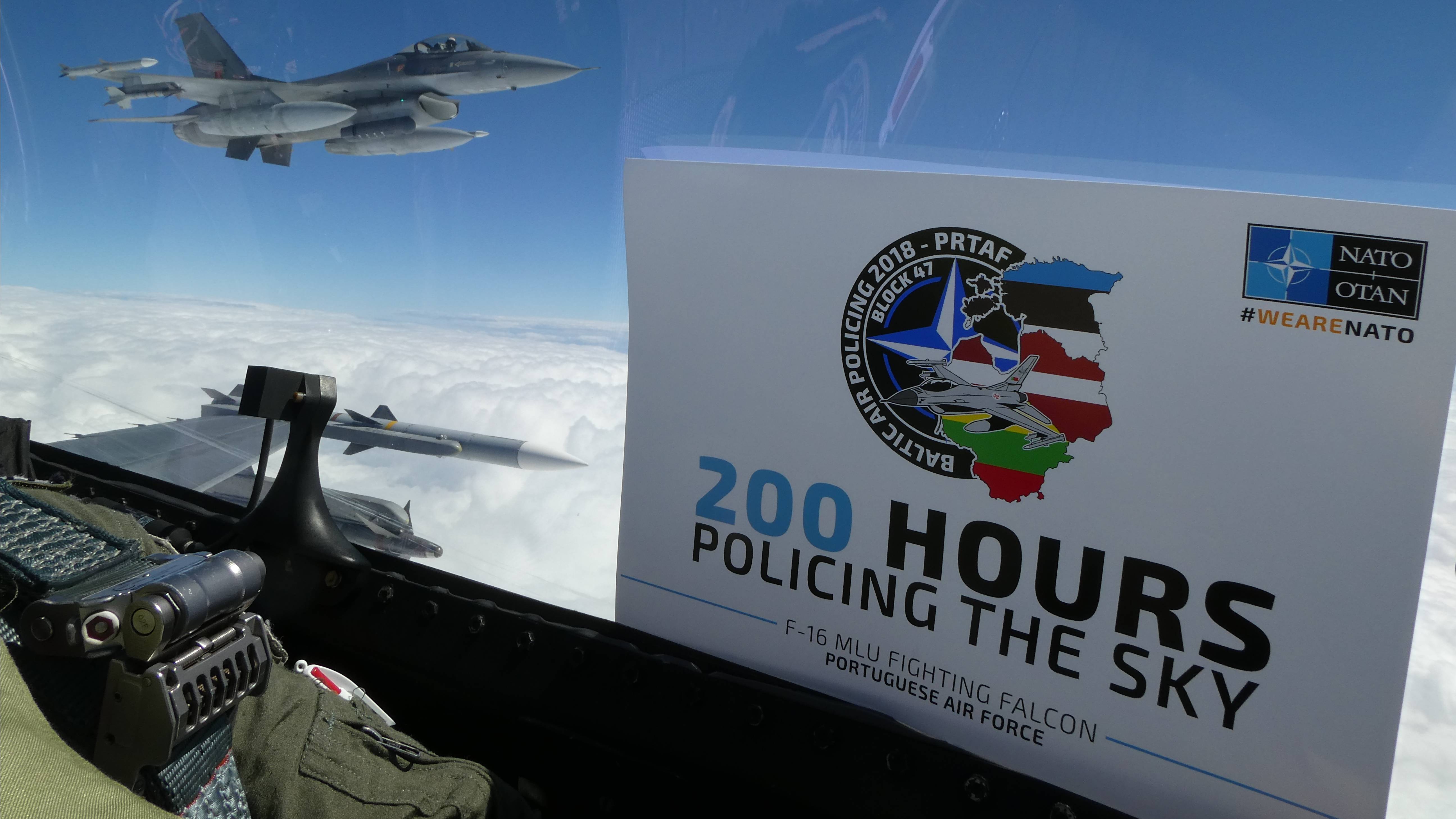 F-16 completa 200 horas de voo no Baltic Air Policing 2018